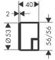 Schematics eines Unterputzventils mit spezifischen Maßen, dargestellt in Schwarz-Weiß, zeigt ein Design von AXOR für sanitärtechnische Anwendungen.